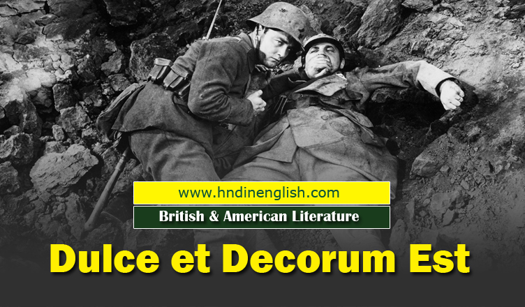 Dulce Et Decorum Est British And American Literature